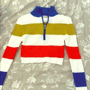 Urban outfitters cropped zip up sweater